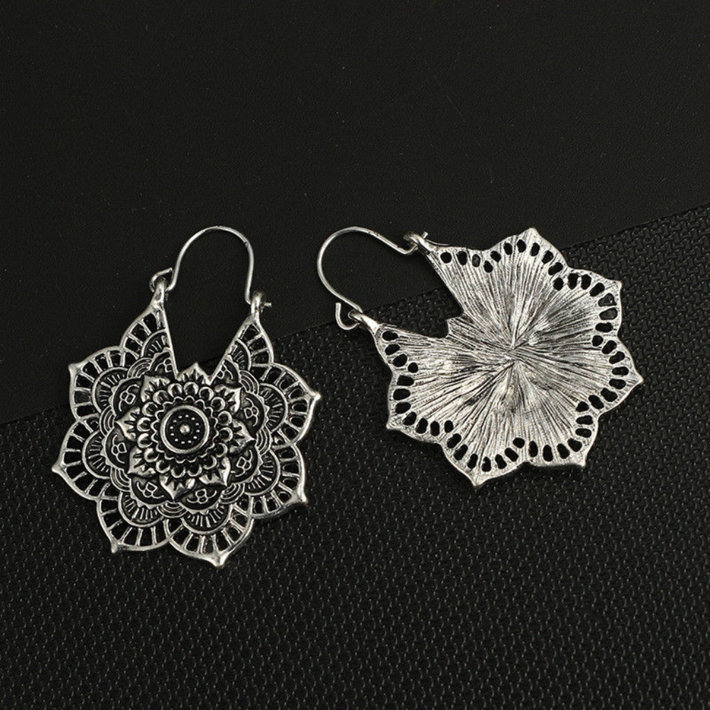 Boho Lotus Gypsy Earrings - Picture 3 of 4